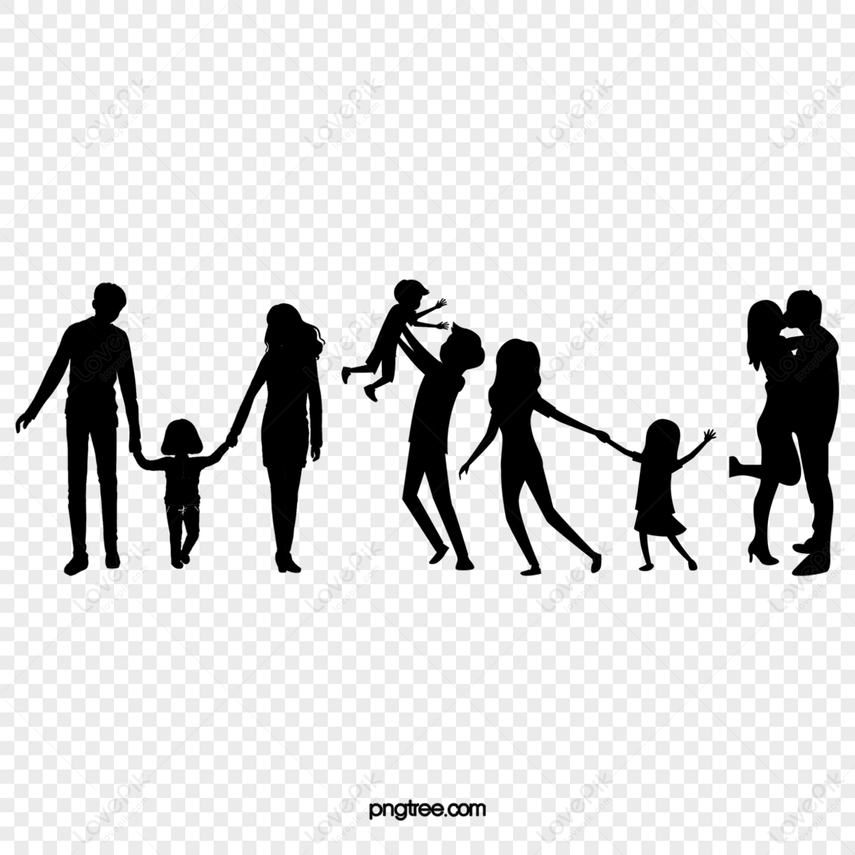 Family,familia,silhouette PNG Transparent Background And Clipart Image ...