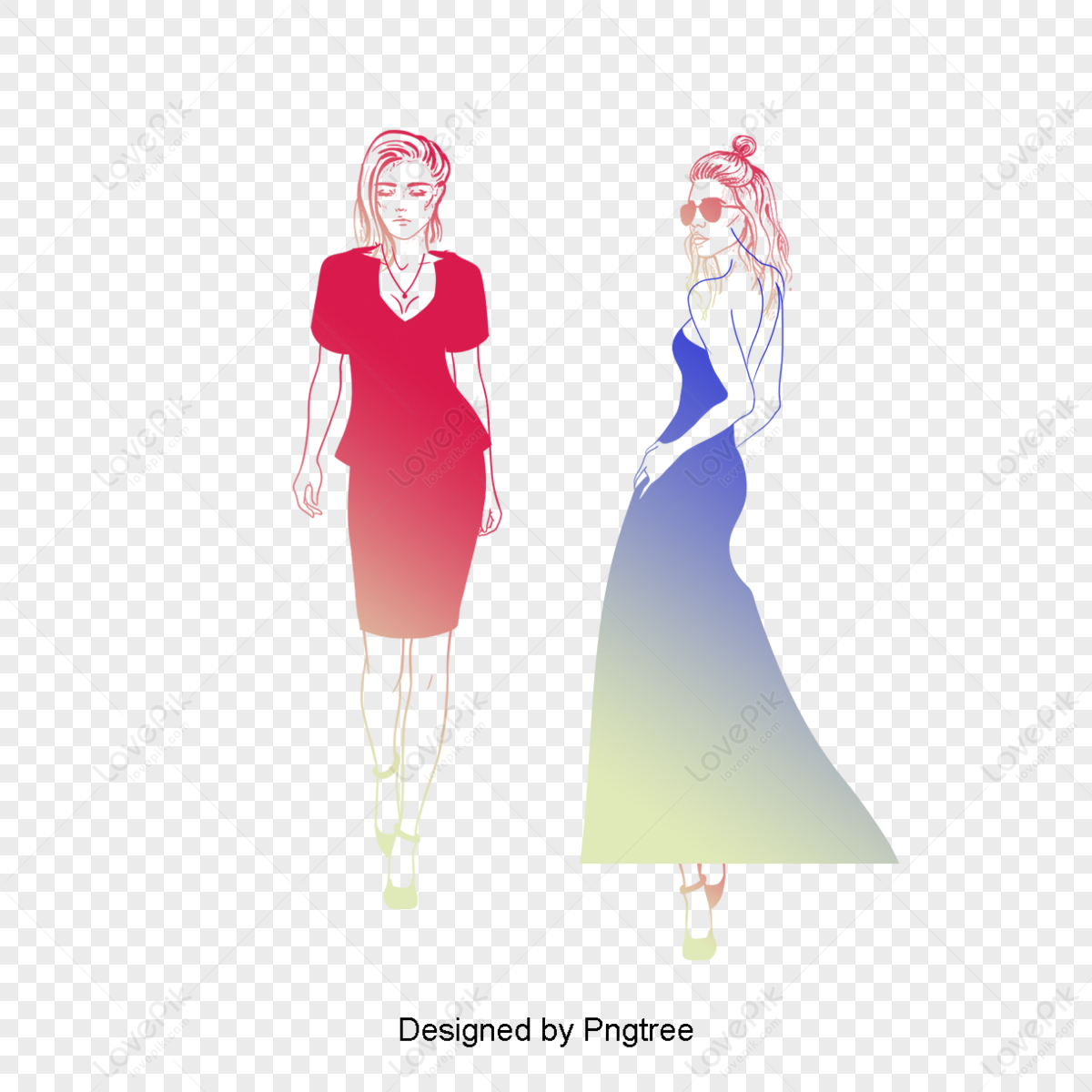 Ilustrador De Moda Femenina Vector Material,diseño,estilo PNG Imágenes ...