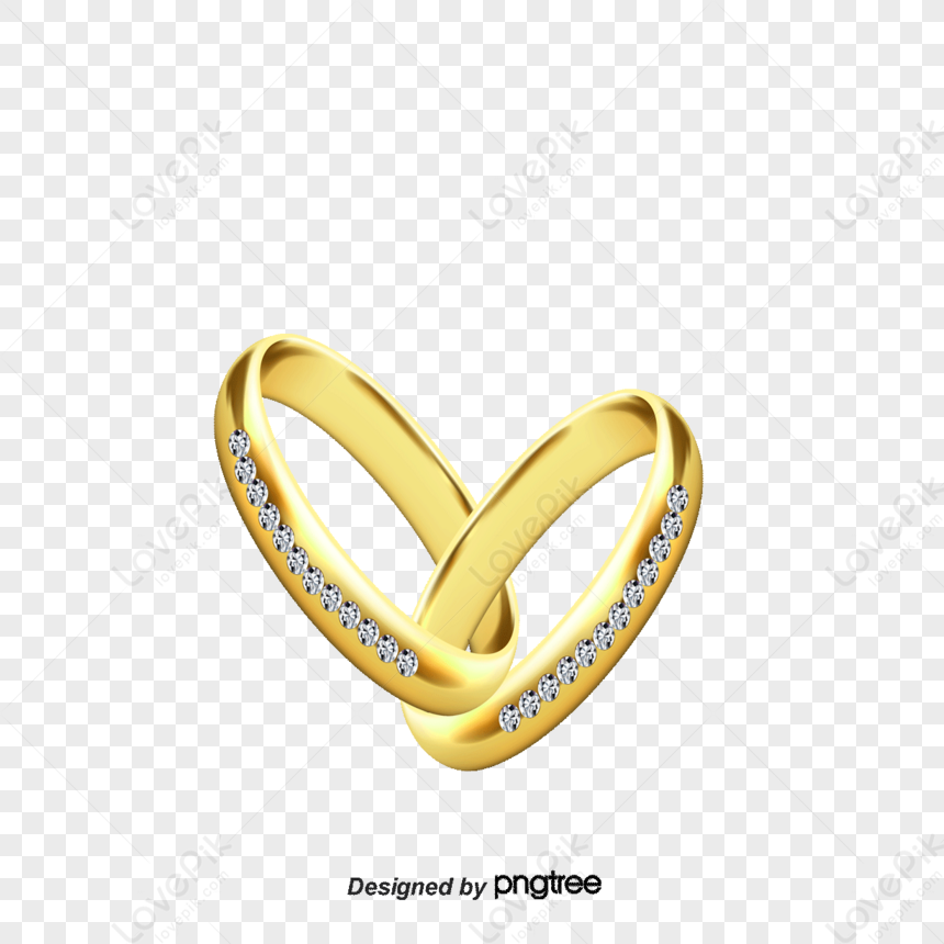 Wedding rings png sticker, golden | Free PNG - rawpixel
