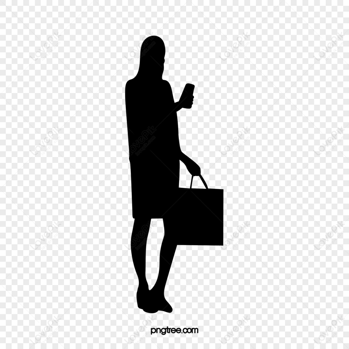People Silhouette Pattern Silhouette Sketch Woman,people Pictures,bag ...