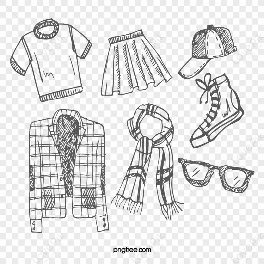 Vector Clothes Chalk Free Downloads,clothing,free Downloading,chalk Effect  PNG Hd Transparent Image And Clipart Image For Free Download - Lovepik