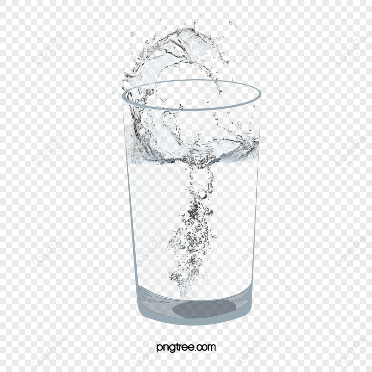 Vector Glass Of Blue Water,glass Effect,spray Png Image And Clipart 