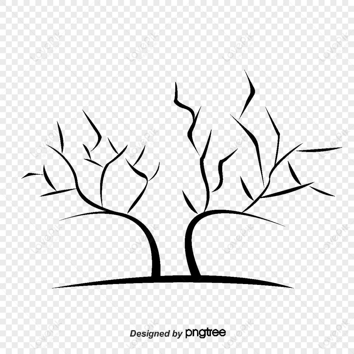 Pencil Sketch Tree Without Leaves Stock Illustration 1123302191 |  Shutterstock