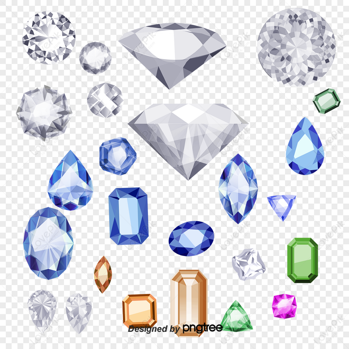 All Kinds Of Diamond Jewelry,process,processing,gem Free PNG And 