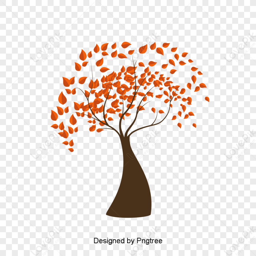 Autumn tree with falling leaves isolated on white background vector  illustration. 24269016 Vector Art at Vecteezy
