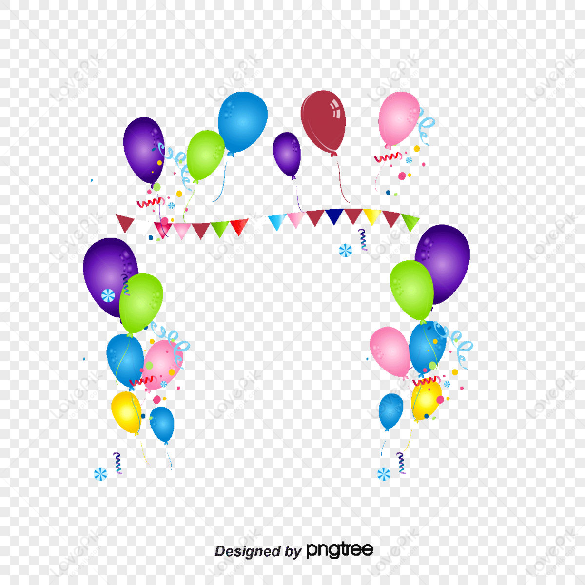 Balloon String PNG Transparent, Illustrator Wind Colorful Balloon