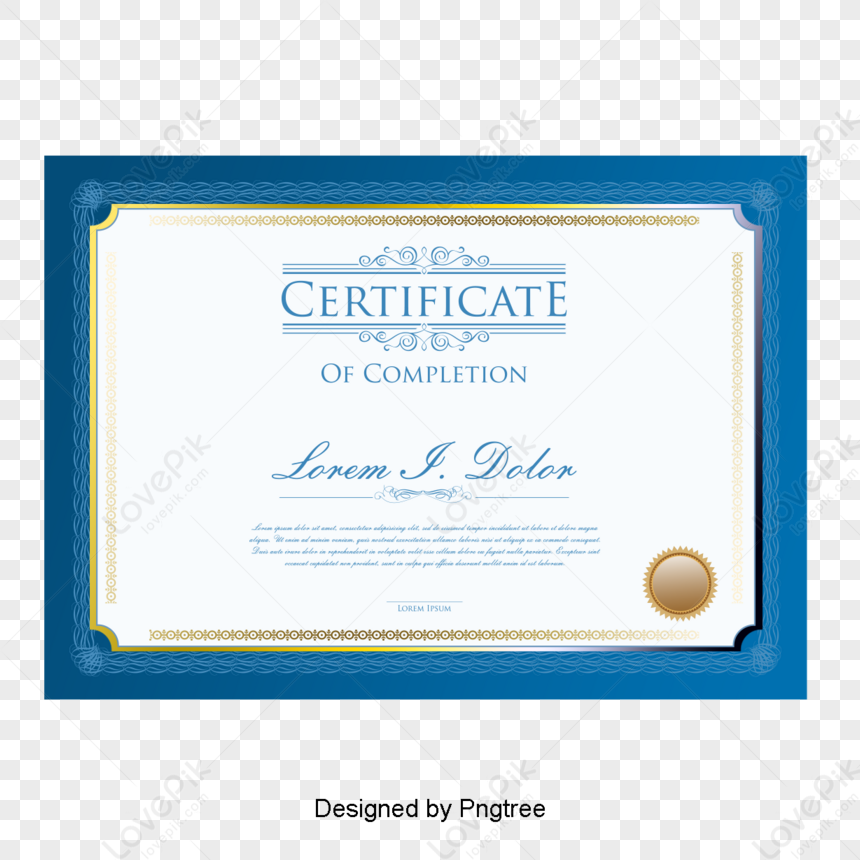 Blue Box Certificate,seal,template,texture PNG Transparent Background