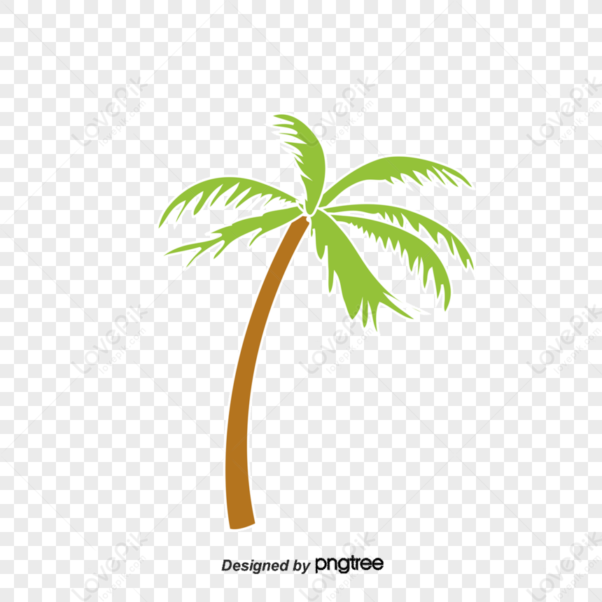 Cartoon Sun Palm Trees Waves,sunlight,outline,land Free PNG And Clipart ...