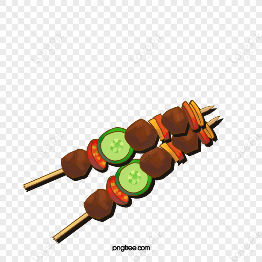 Cartoon Vector Food Barbecue Skewers,illustration,bean,brand Free PNG ...