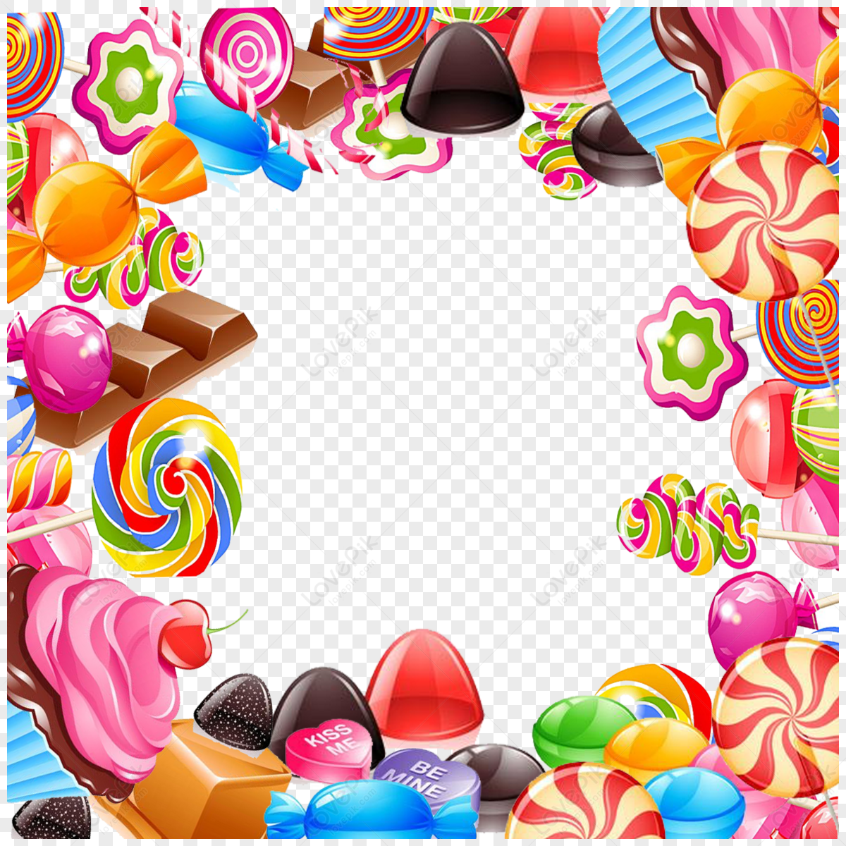 Cute Candy Border PNG Images With Transparent Background | Free ...