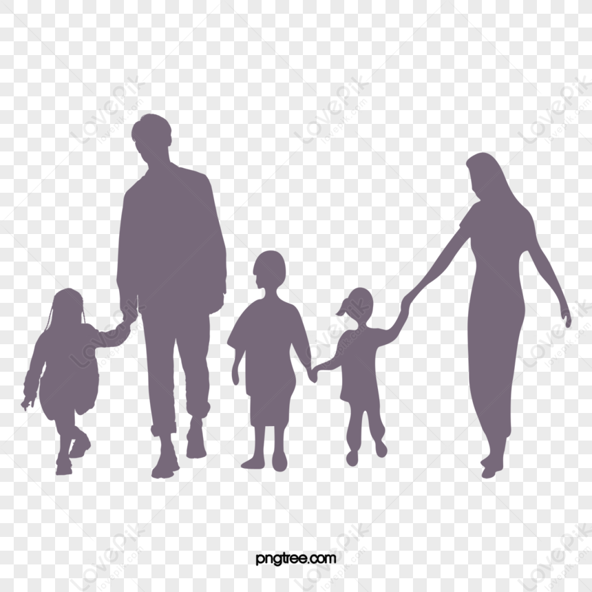 Family Silhouettes,affection,ai,familia PNG Image And Clipart Image For ...