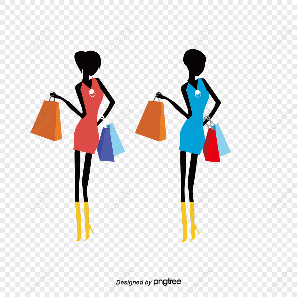 Silhouette of fashionable woman with shopping bags walking on the street  isolated on white background Stock Vector Image & Art - Alamy
