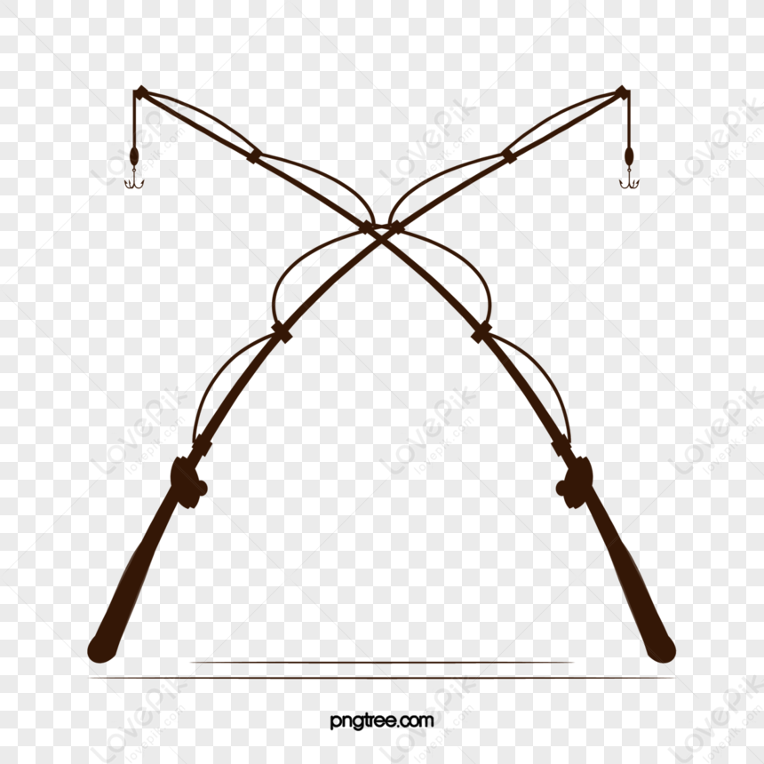 Draw a black hook and a curved line. Fishing tool symbol. Stock Vector