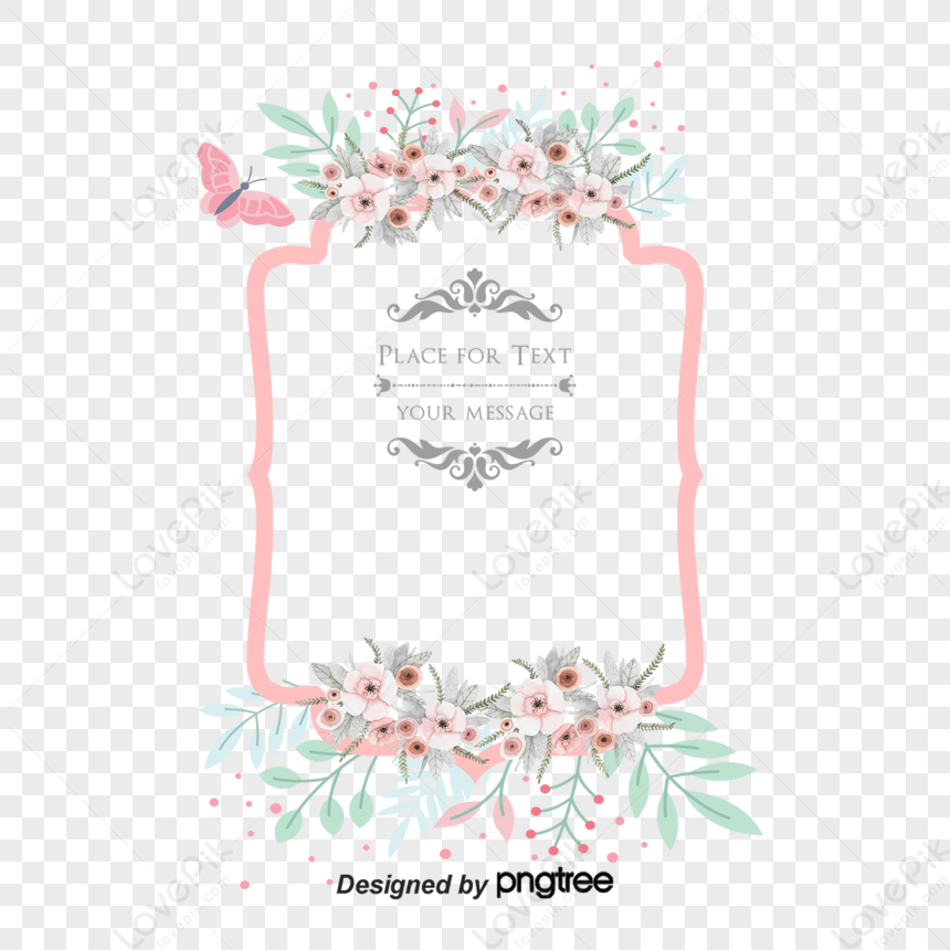 Floral Border Design Vector,wedding Borders,postcard,beauty PNG ...