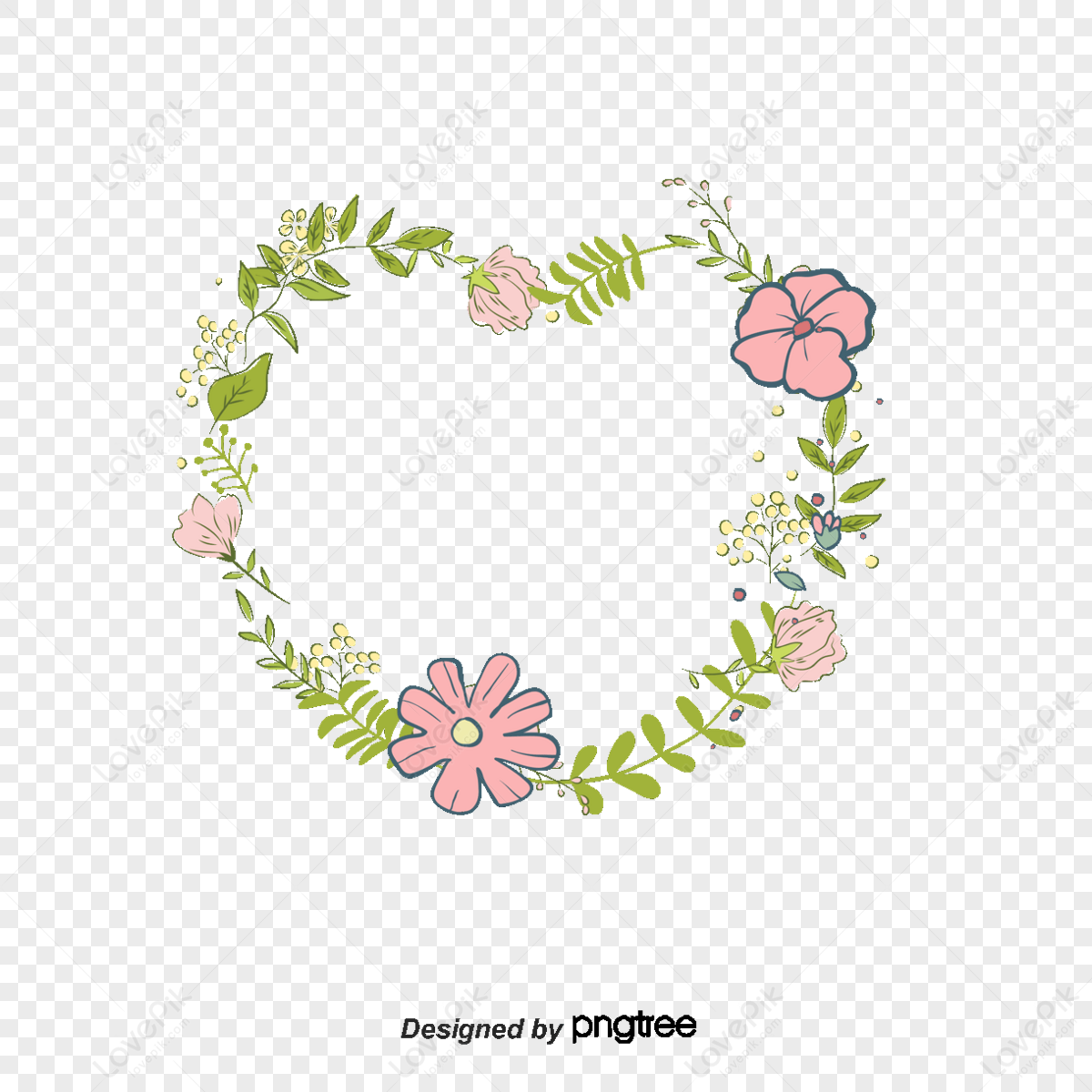 Heart Flower Frame PNG Images With Transparent Background | Free ...