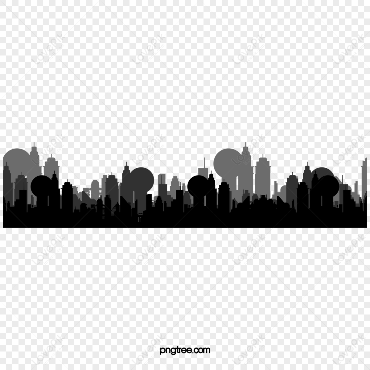 Silhouette Of City Building,city Skyline Silhouette PNG Hd Transparent ...