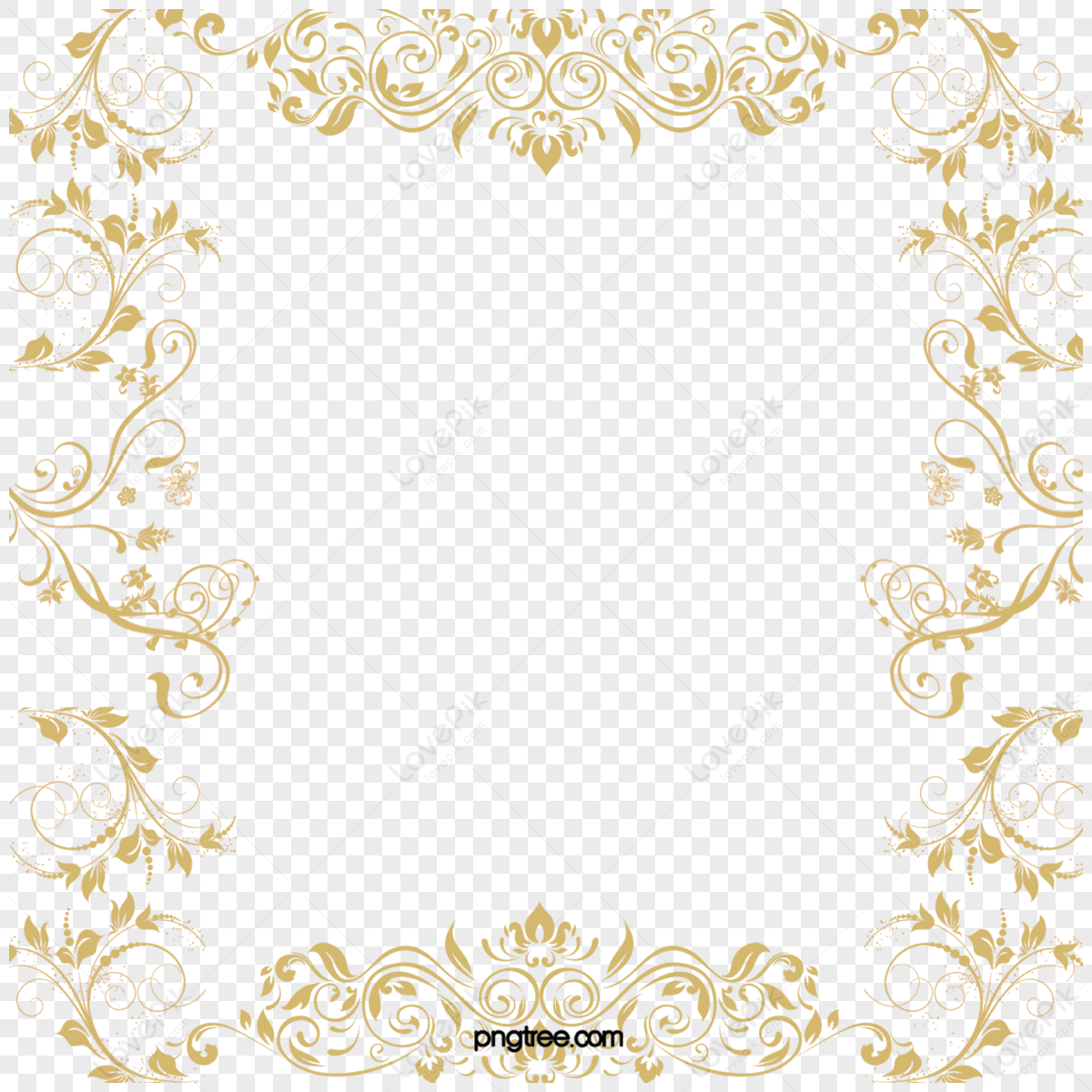 Traditional Gold Pattern,gold Frame,patterned Border,free Stock Png PNG ...
