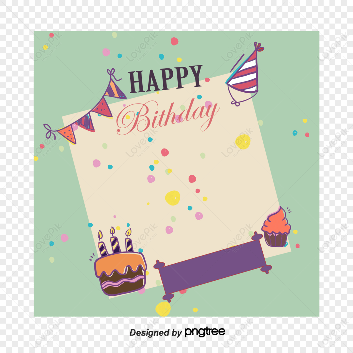 Vector Birthday Poster Element,invitation,greetings,cute PNG Image Free ...