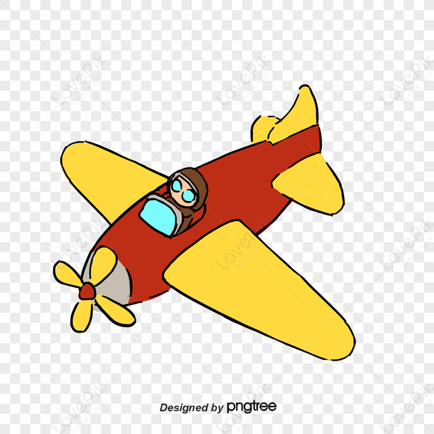 Avion Volant Avion De Dessin Animé Avion Jaune Illustration PNG , Davion,  Un Avion, Animé PNG et vecteur pour téléchargement gratuit