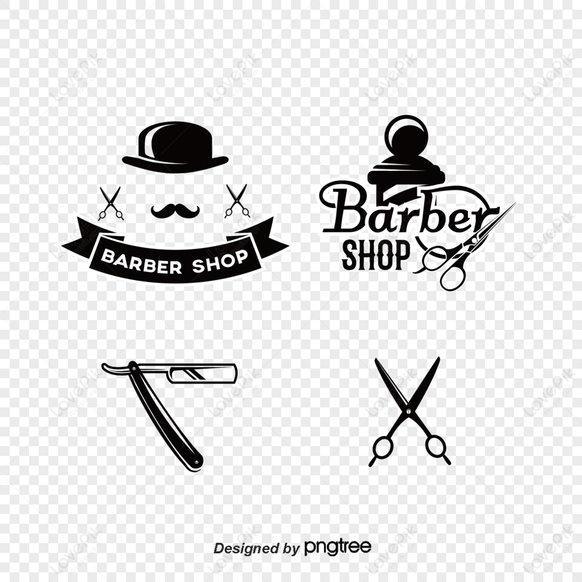 barber shop tools and gentleman emblem classic 19039 wh1200