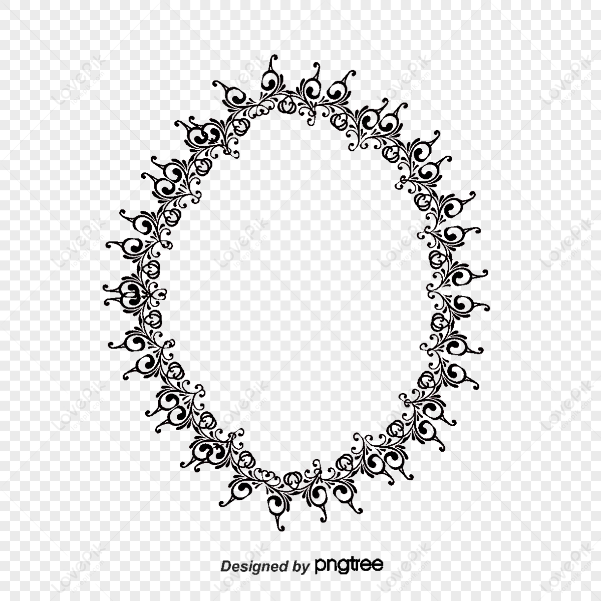 Black Oval Frame,free Stock Png,pattern Border,patterned Border PNG Hd ...