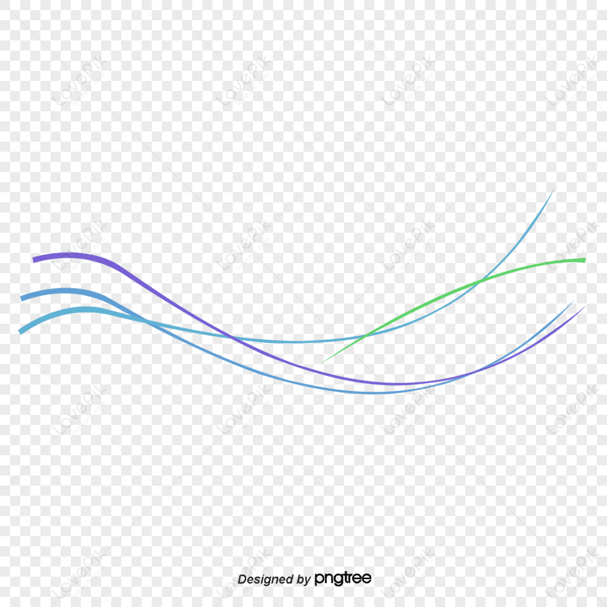 Blue Dynamic Curve,cartoon Wavy Lines,line PNG Picture And Clipart ...