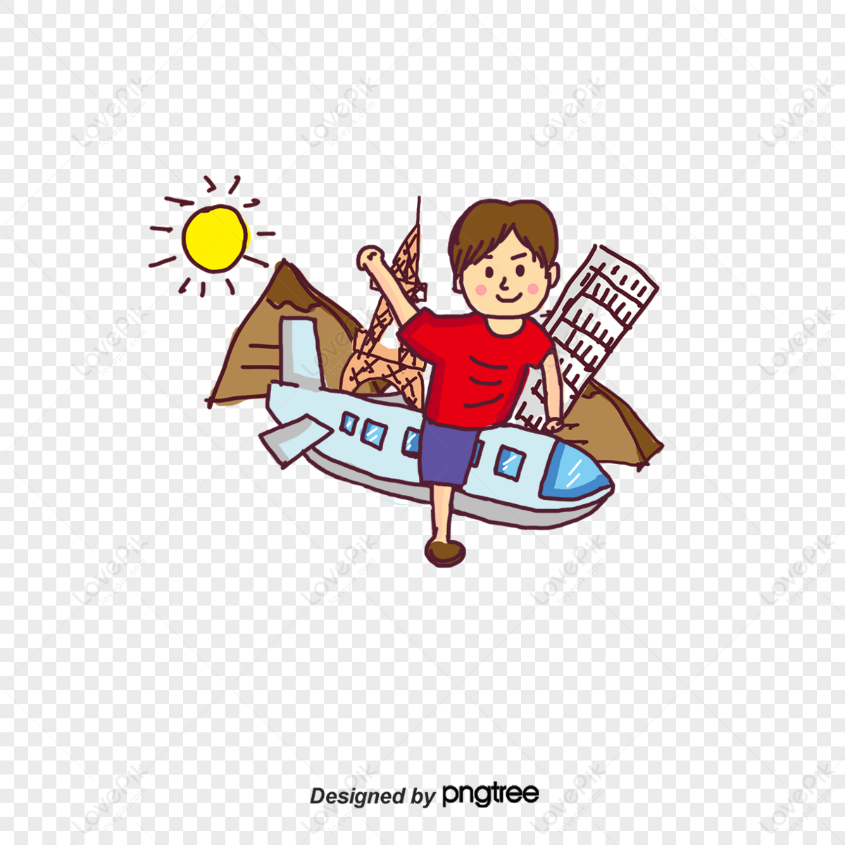cartoon couple travel around the world,home purchase,business png image