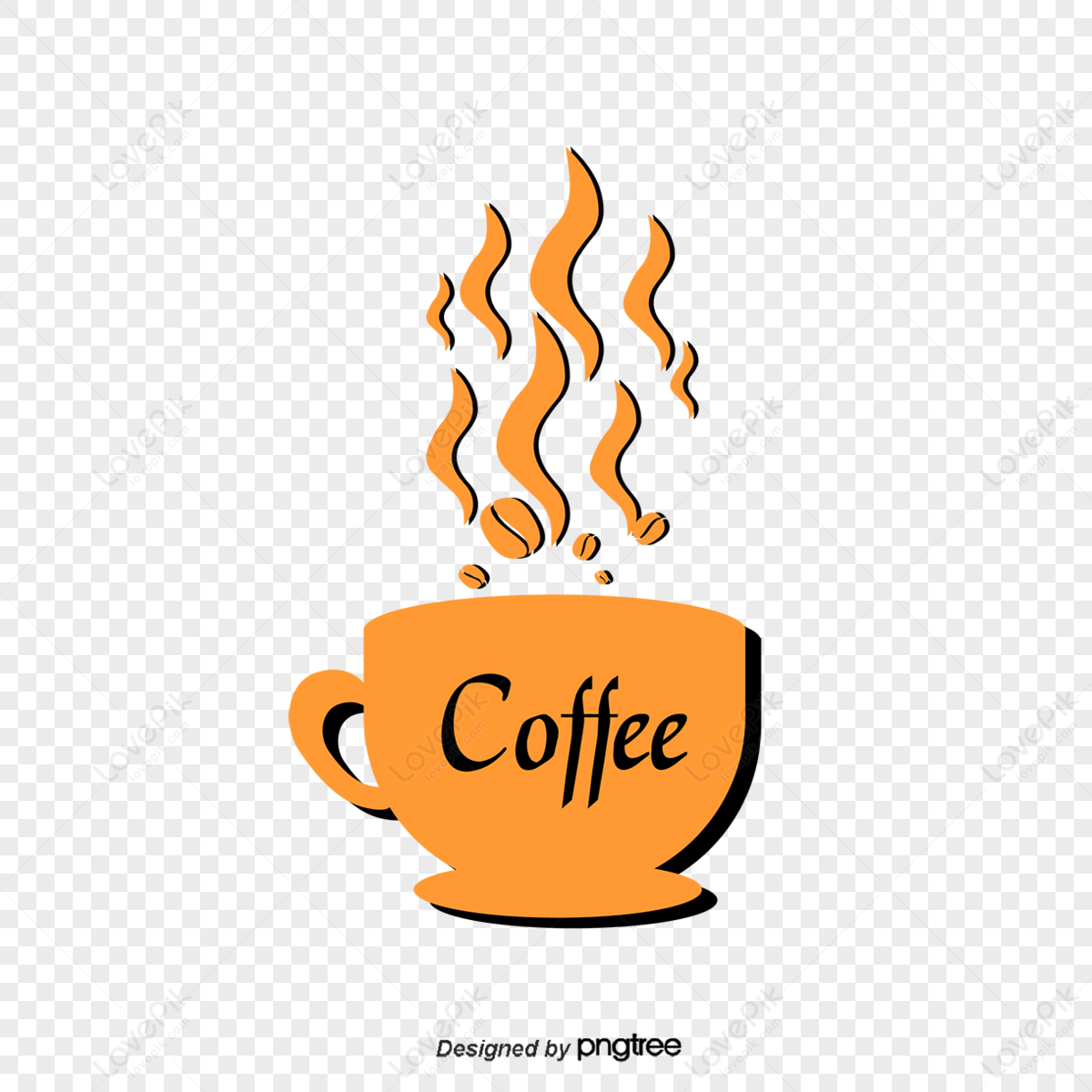 Cup of hot coffee vector icon isolated on transparent background, Cup of  hot coffee logo design Stock Vector | Adobe Stock