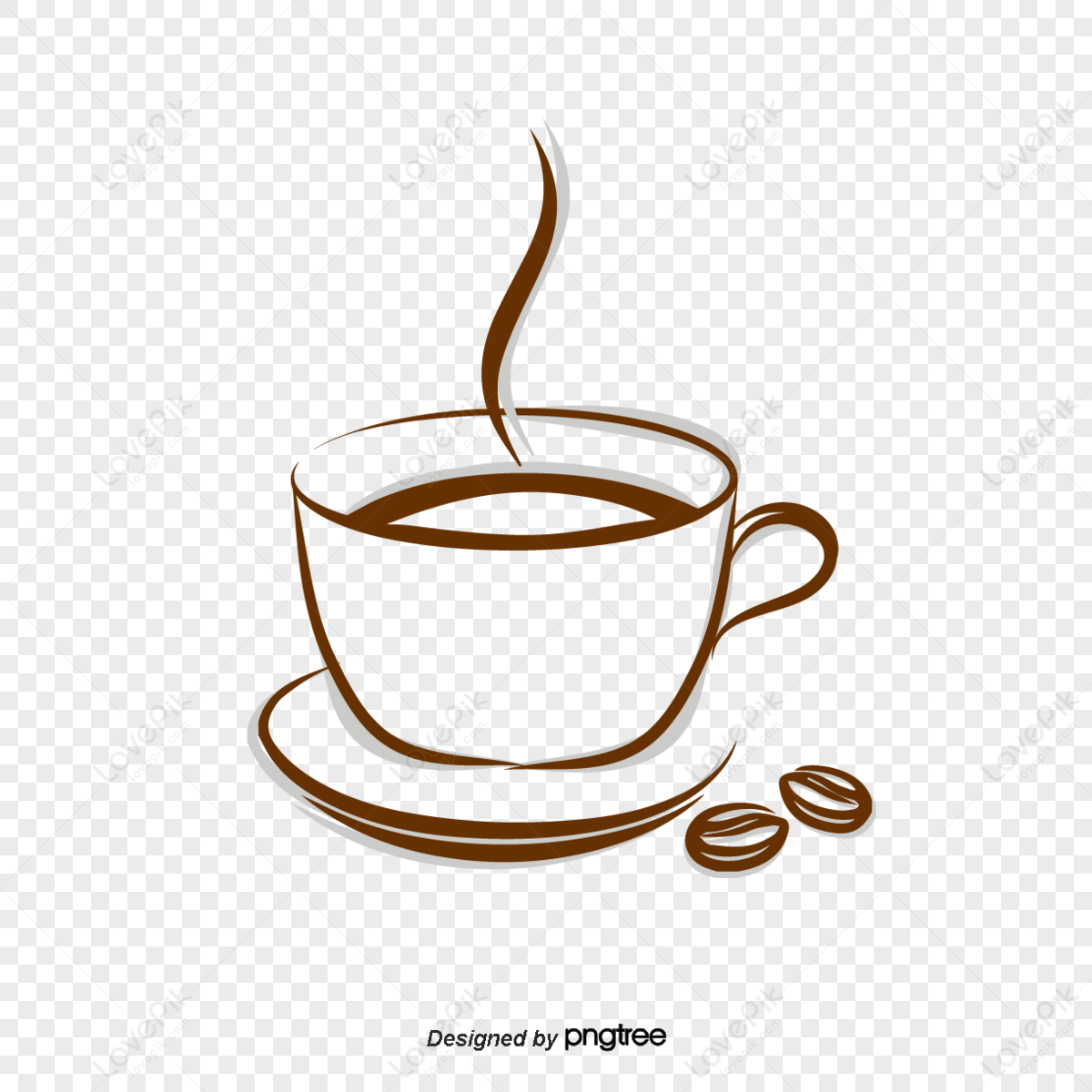 Coffee - Black and white drawing of coffee cup - CleanPNG / KissPNG
