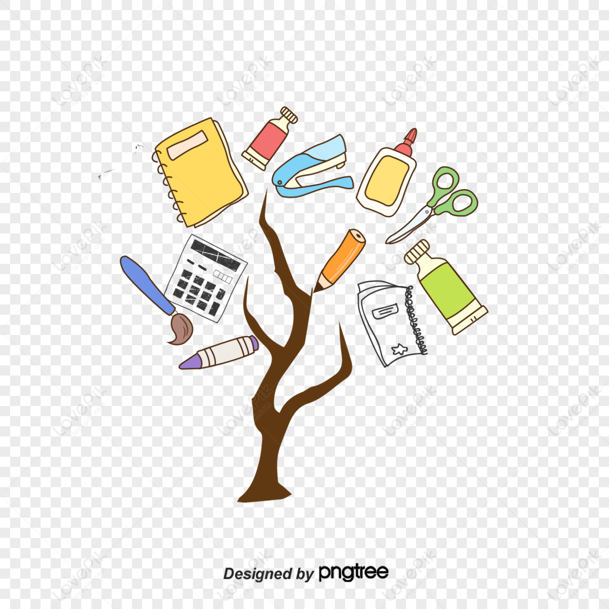 Creative School Supplies,divider,magnifier,tree PNG Transparent Image ...