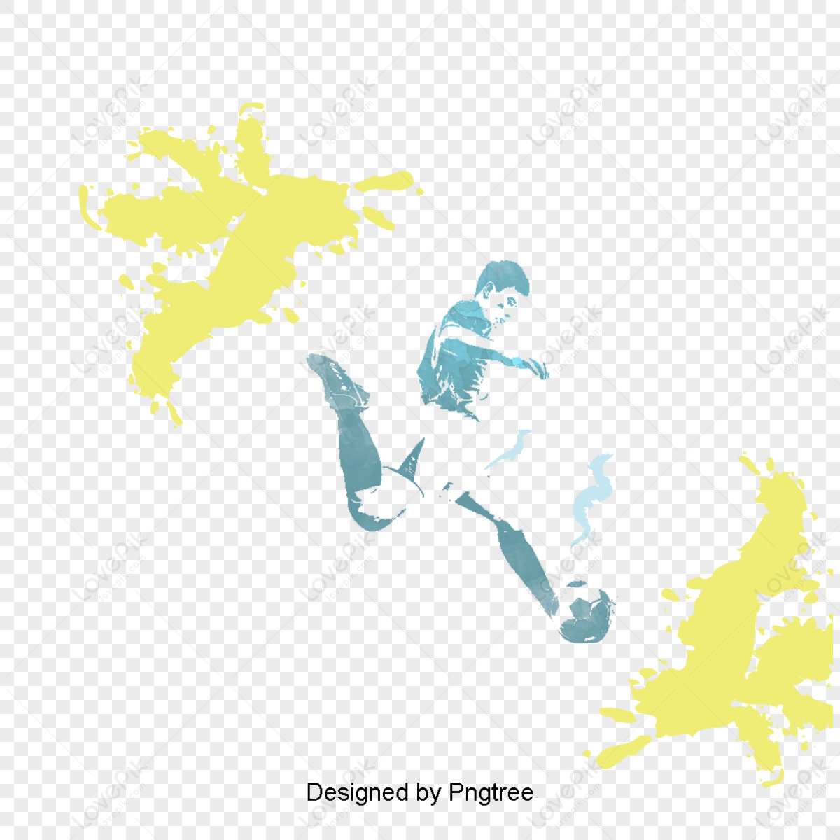 One line drawing of football player kick a ball Vector Image