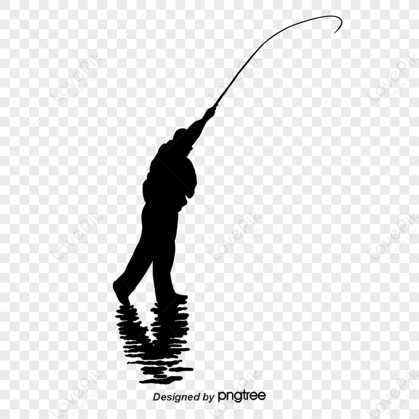 Fishing Silhouette,black,rod,fishing Rod PNG Image Free Download