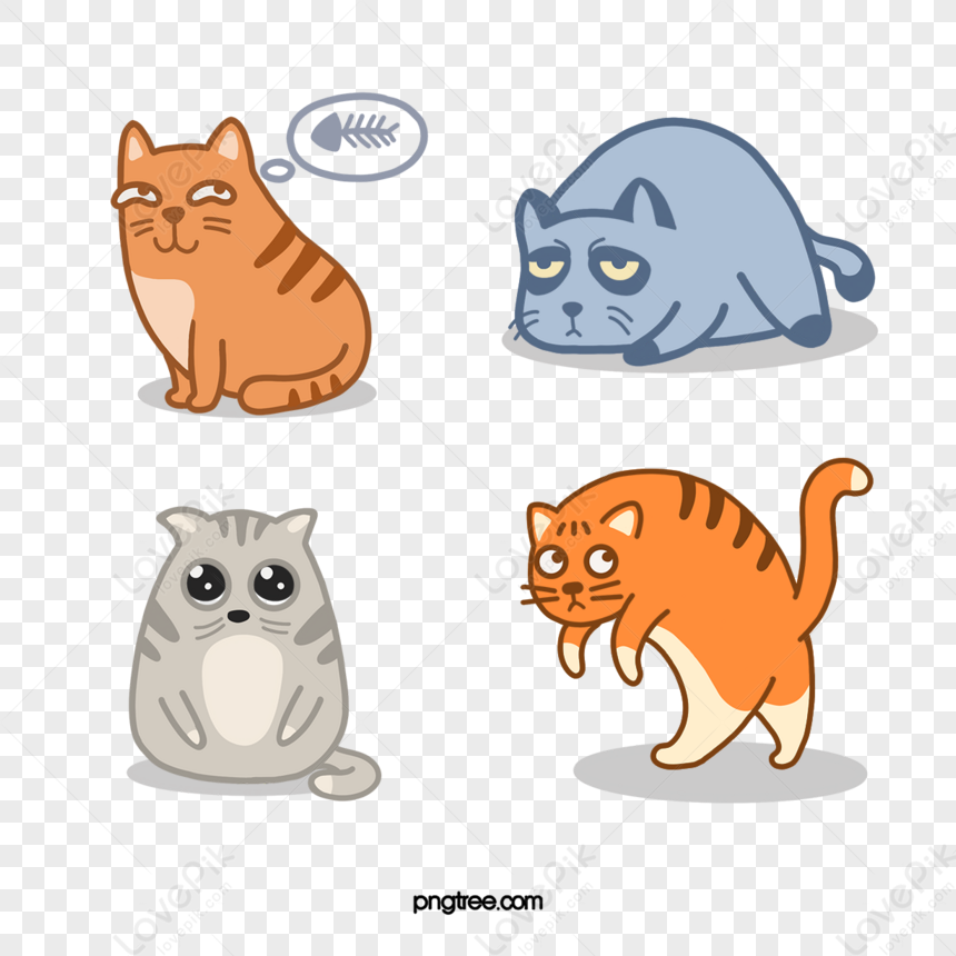 Cute Cartoon Cat Icon PNG Images, Vectors Free Download - Pngtree