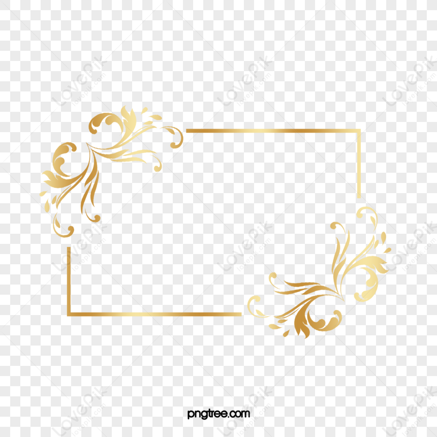 Gold Frame,floral,backdrop,party PNG Transparent Image And Clipart ...