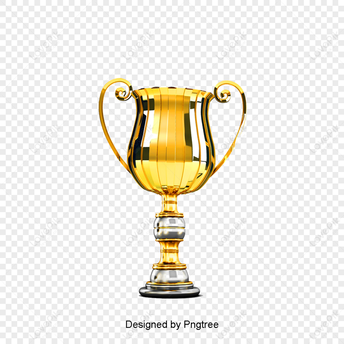 Golden Game Trophy Illustration PNG Images