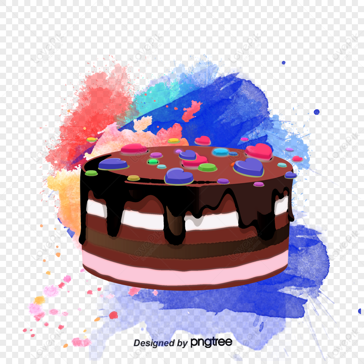 vector watercolor cake, piece of cake. It can... - Stock Illustration  [101264000] - PIXTA