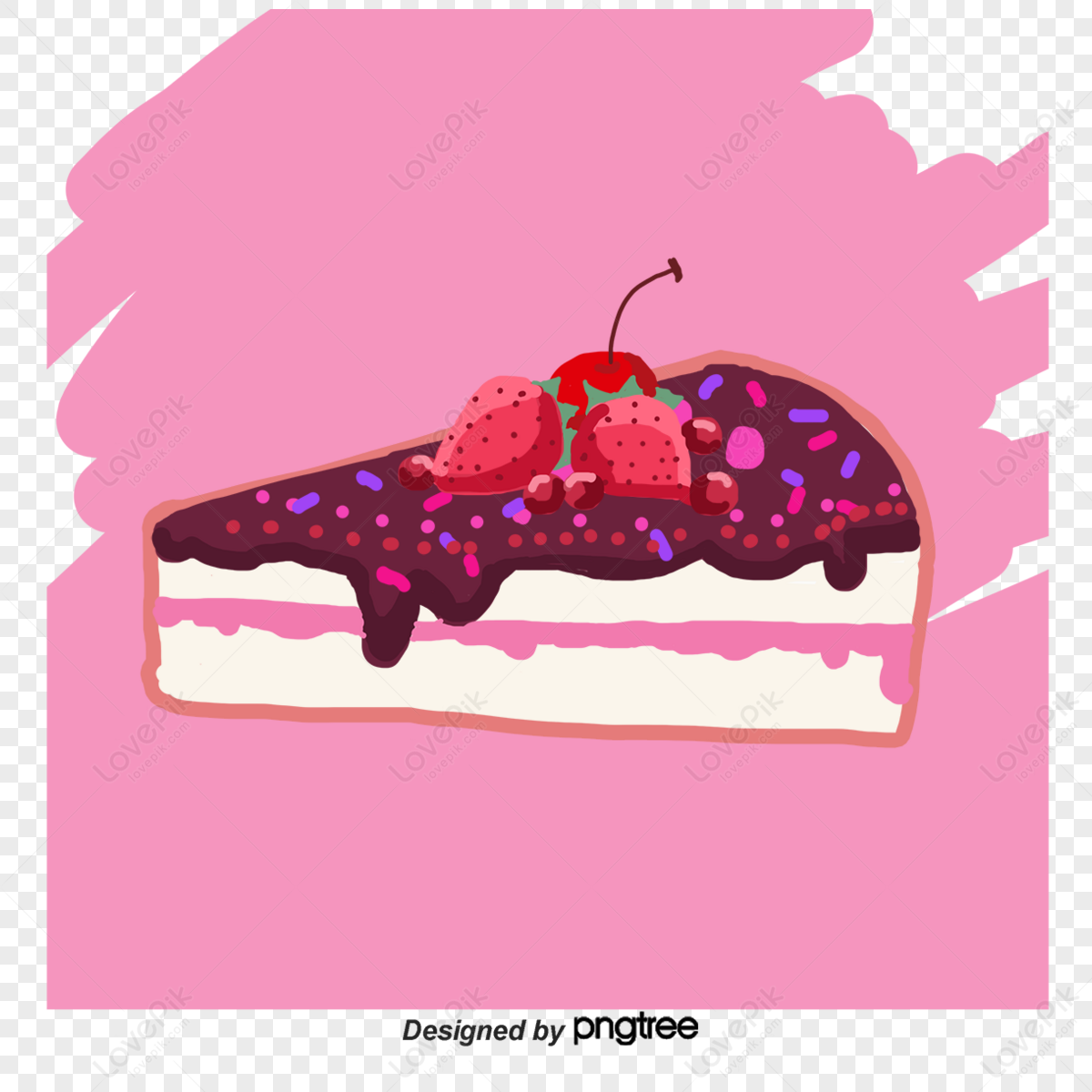 Watercolor cake. Illustration AI Generative 23286002 PNG