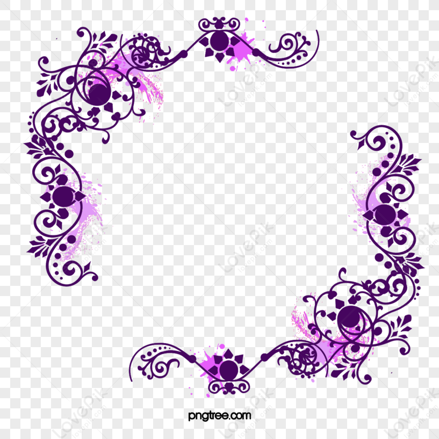 Purple Border,png Material,vine,vines PNG Free Download And Clipart ...