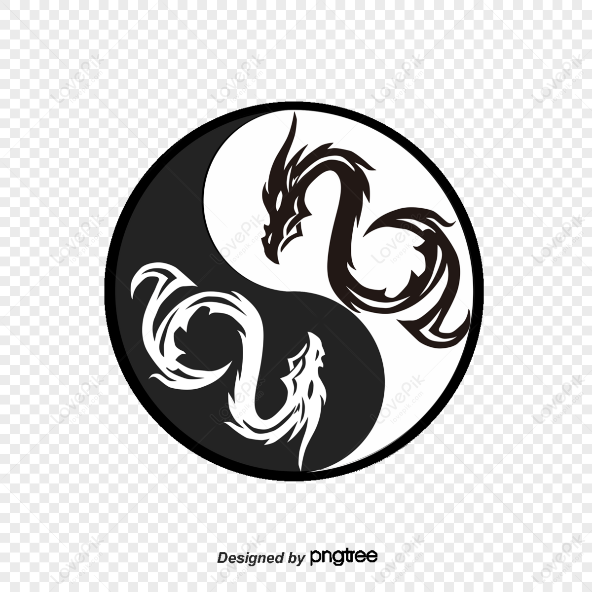 Yin Yang Dragon PNG Images With Transparent Background | Free Download ...