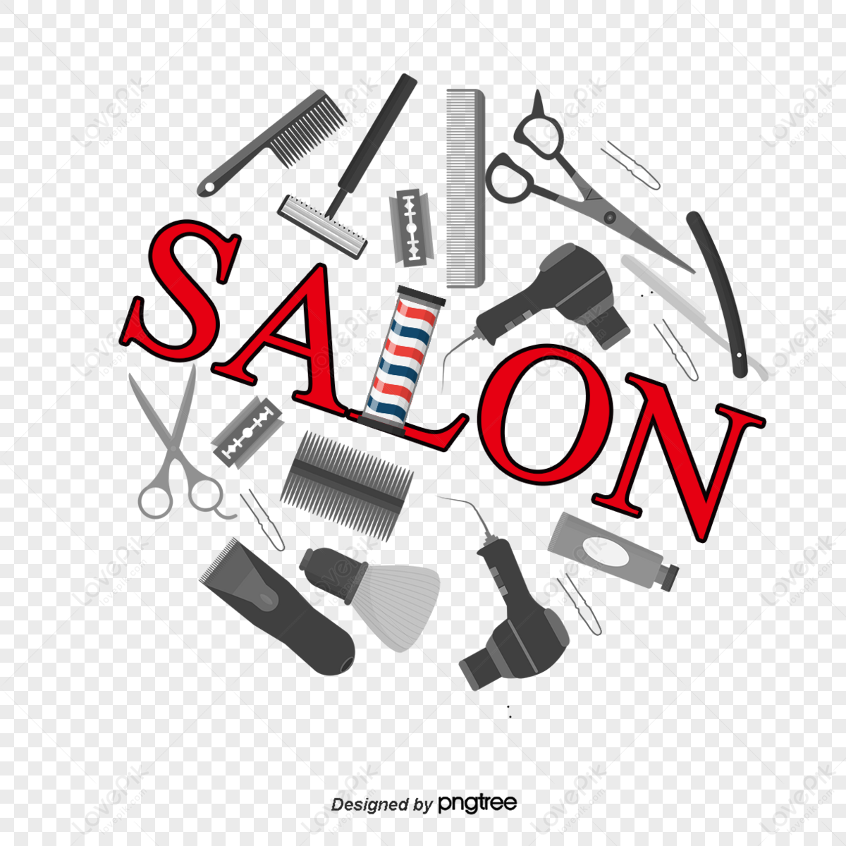 Barber Shop Collection Drawing Accessories, Hairdresser, Comb, Accessories  PNG and Vector with Transparent Background for Free Download