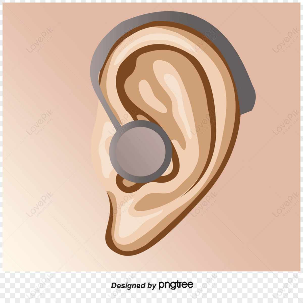 Vector Ear Hearing Aid,cartoon Hearing,cartoon Ear,aids PNG Transparent ...