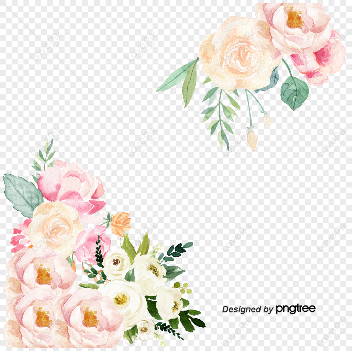 Premium Vector  Watercolor floral frame blank card template