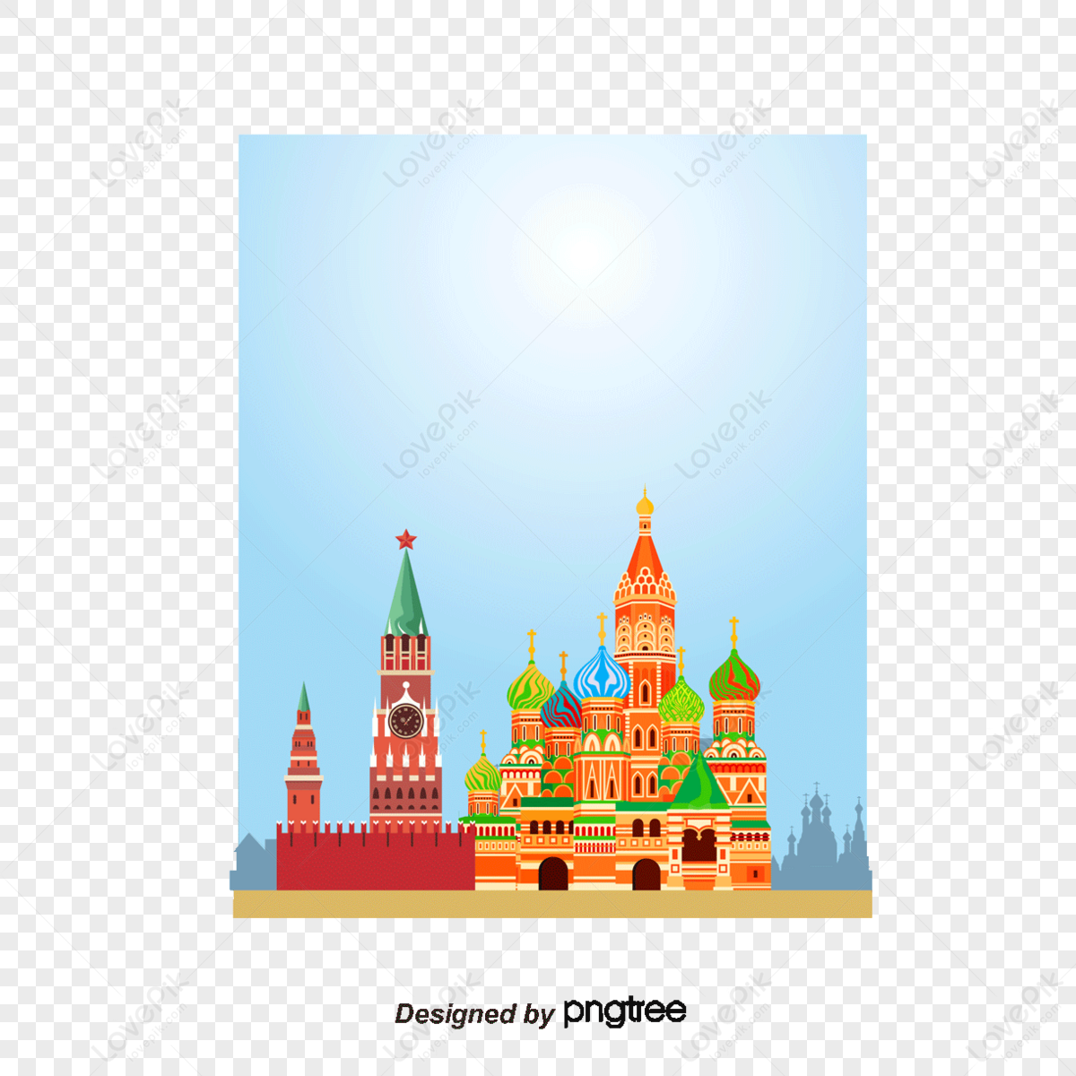 vector illustration moscow building,churches,skyline,city png transparent background