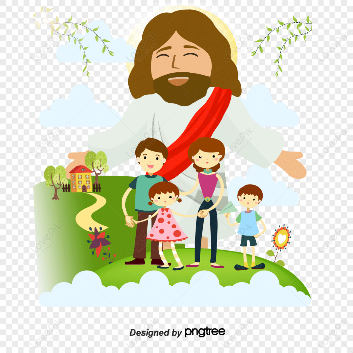 Vector Jesus With Children,man,outbreak,greeting PNG Transparent Image ...