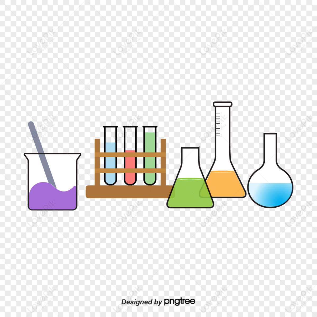 Vector Microscope And Reagents,cartoon Reagent,cartoon Microscope PNG ...