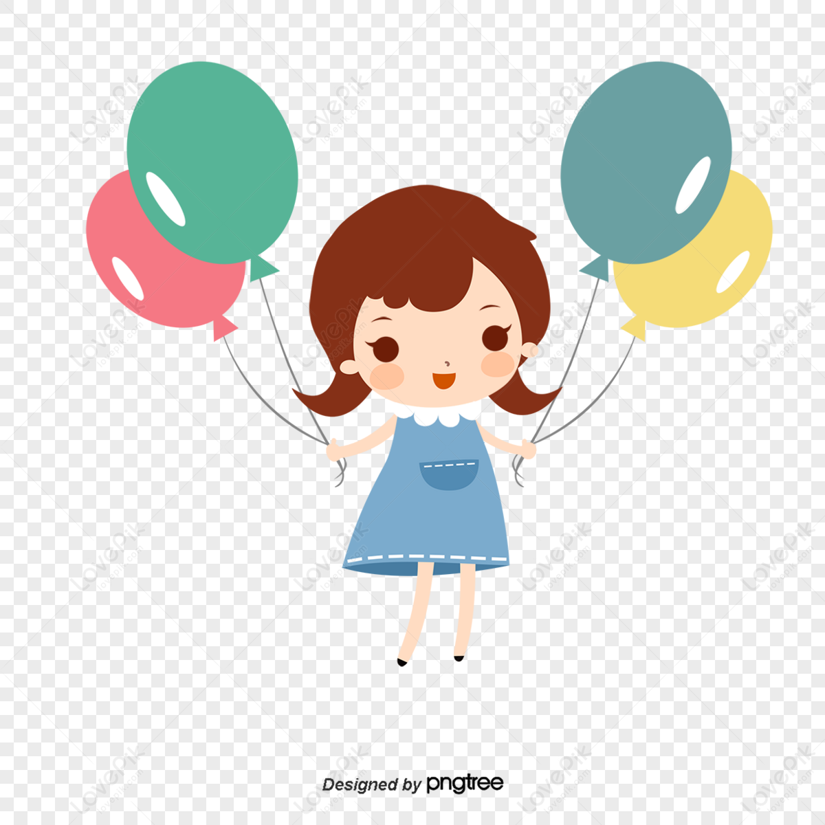 Girls Take Balloons PNG Images With Transparent Background | Free Download  On Lovepik