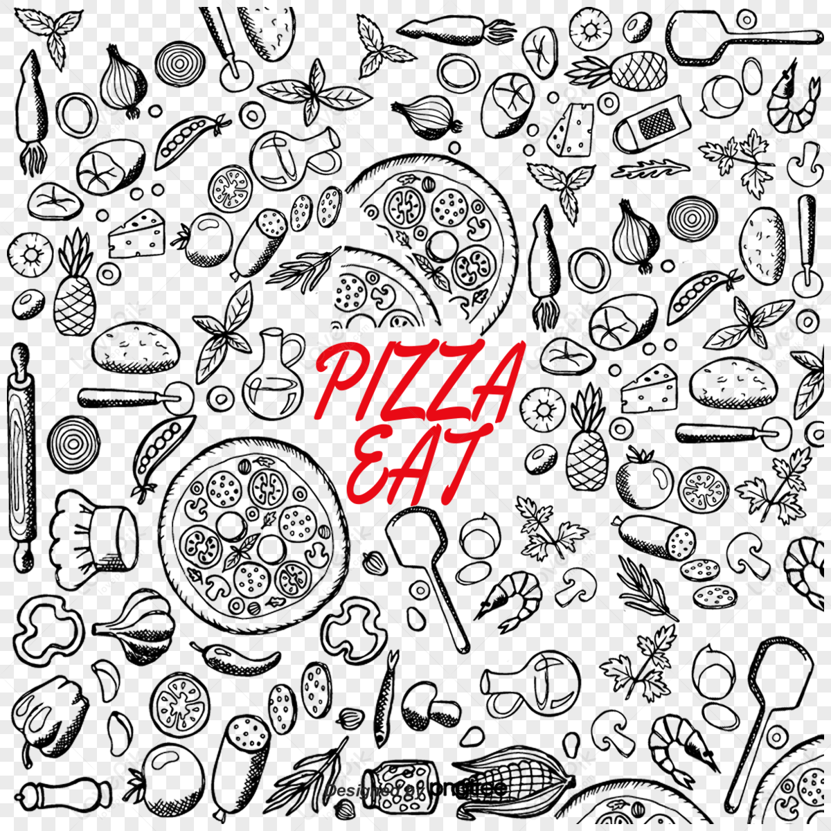 Pizza Pattern PNG Images With Transparent Background | Free Download On ...