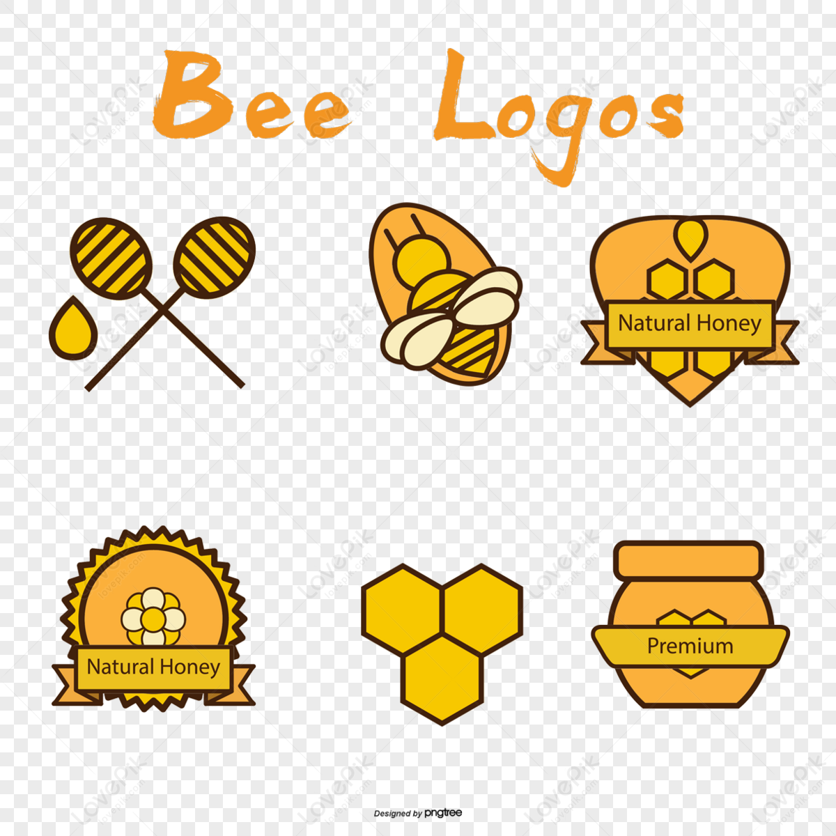 Creative hive honey logo design Royalty Free Vector Image