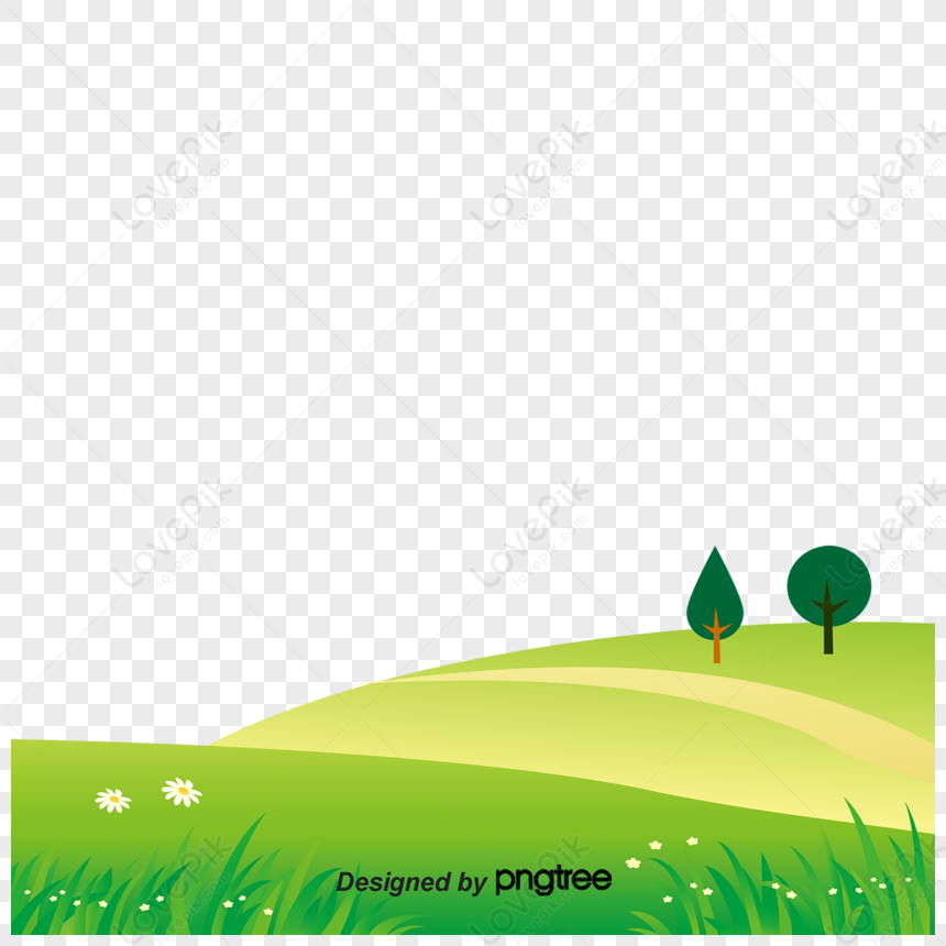 Cartoon Green Grass,tree,meadow PNG Image And Clipart Image For Free ...