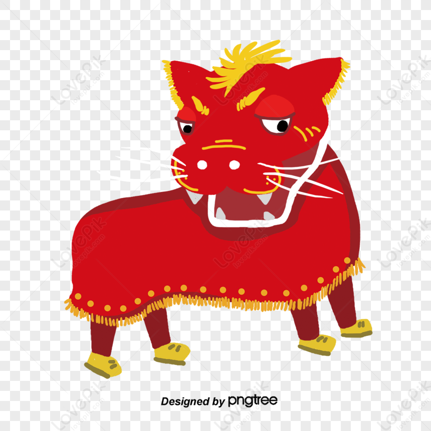 Cartoon Vector Lion Dance,lion King,cartoon Dancing PNG White ...